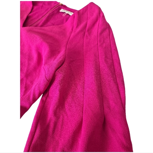 Trina Turk Puff Sleeve Mini Dress Pink V-Neck Balloon Sleeve Size 8 Glamoratti - Picture 3 of 10
